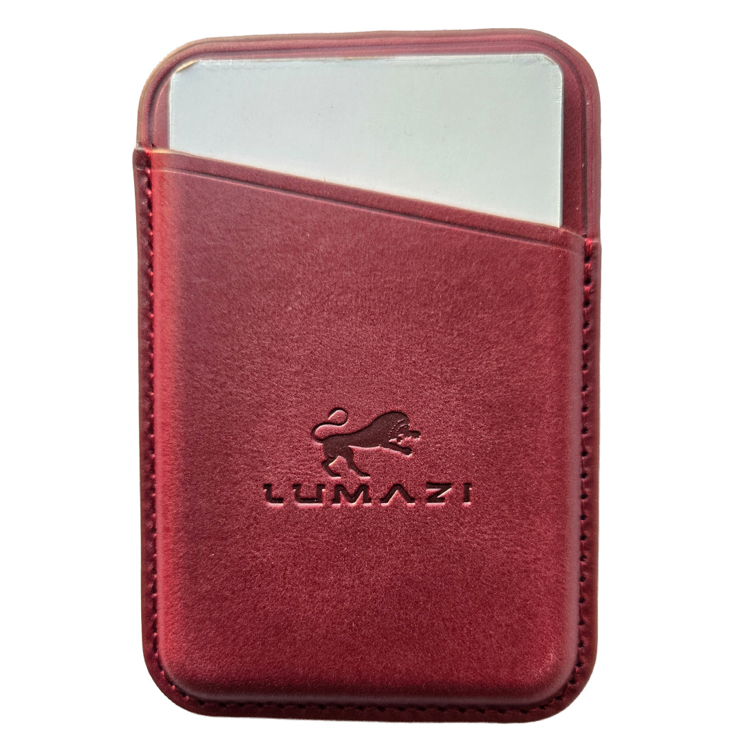 LUMAZI Pomegranate red burgundy maroon cover iPhone wallet card holder