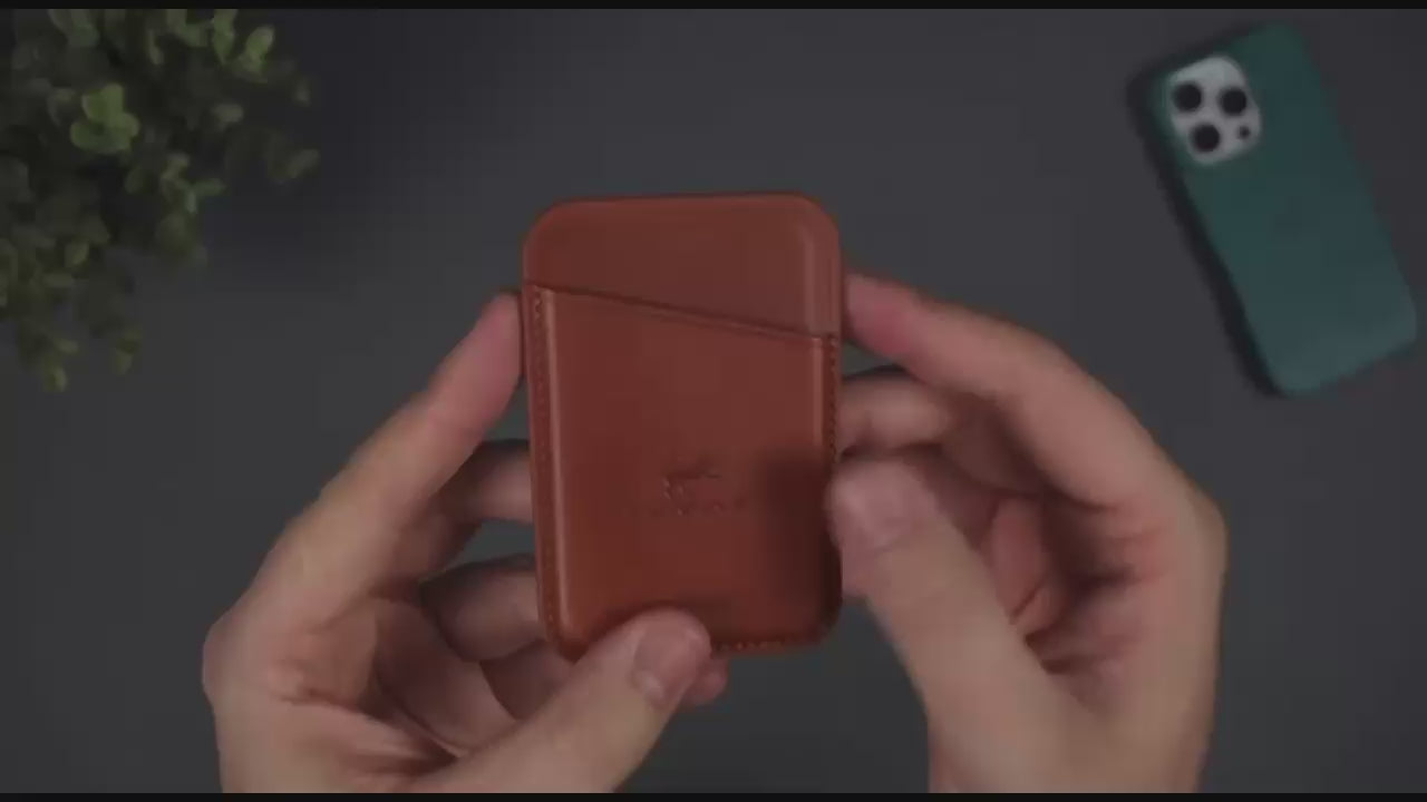 LUMAZI MagSafe Leather wallet full grain
