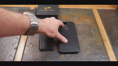 LUMAZI MagSafe Leather iPhone case and wallet full grain